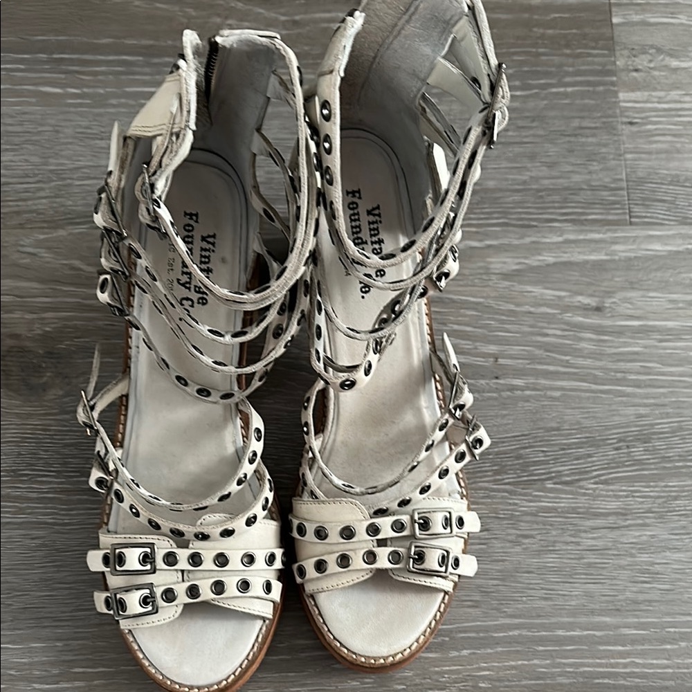 Vintage Foundry White Studded Women's Sandals